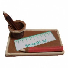 Chocoladeplak Juf met potlood