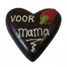 Chocolade hart met roos