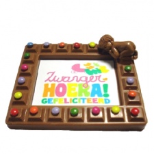 Chocolade foto lijst Zwanger!