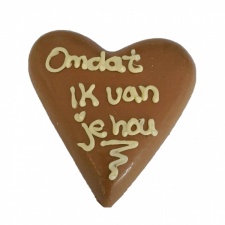 Chocoladehart met tekst