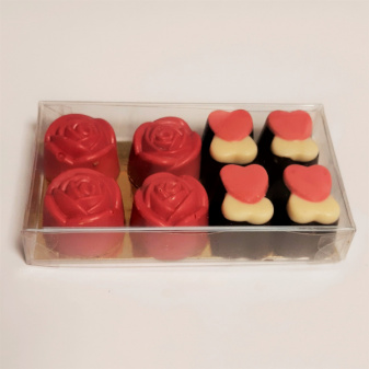 Doosje bonbons roos-hart